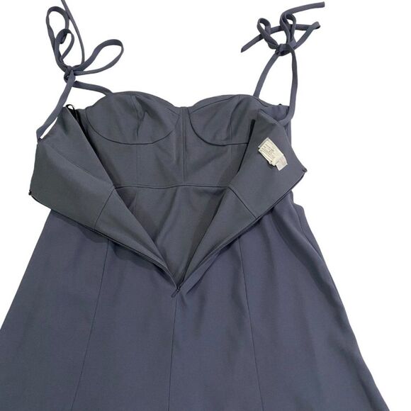 Norstrom Dessy Collections 3069 Midi Bustier Dress Silverstone Gray Size 14 - Picture 13 of 15